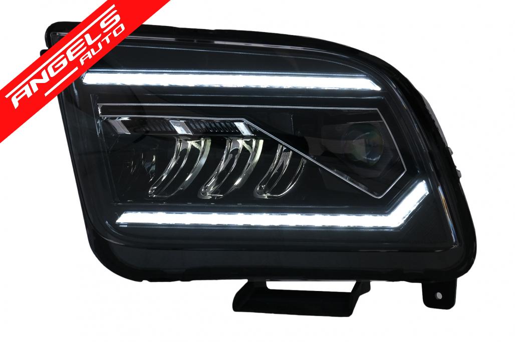 Faruri Full LED compatibile cu Ford Mustang V Pre-Facelift (2005-2009) Negru cu Semnal Dinamic - imagine 2