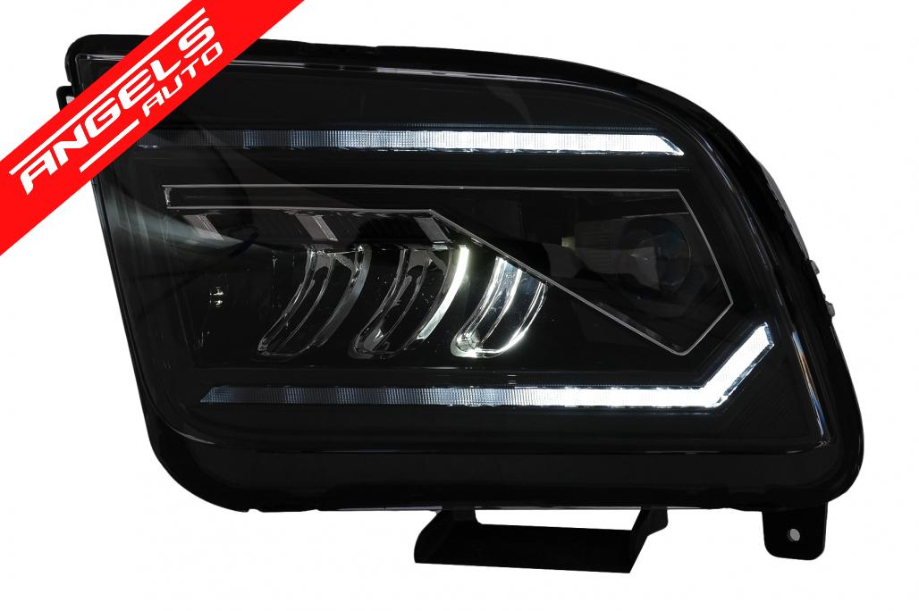 Faruri Full LED compatibile cu Ford Mustang V Pre-Facelift (2005-2009) Negru cu Semnal Dinamic - imagine 3