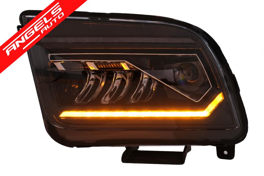 Faruri Full LED compatibile cu Ford Mustang V Pre-Facelift (2005-2009) Negru cu Semnal Dinamic - imagine 4