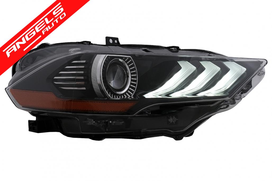 Faruri LED compatibile cu Ford Mustang Facelift (2018-2023) Negru Semnal Dinamic RGB DRL - imagine 2