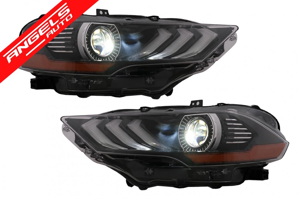 Faruri LED compatibile cu Ford Mustang Facelift (2018-2023) Negru Semnal Dinamic RGB DRL - imagine 5
