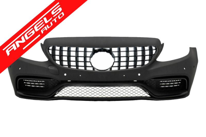 Bara Fata cu Grila Centrala GT-R compatibila cu Mercedes C-Class W205 S205 C205 A205 (14-18)C63