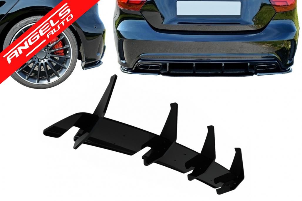 Prelungire Difuzor Bara Spate compatibila cu Mercedes W176 A45 Hatchback (15-18) Negru Lucios
