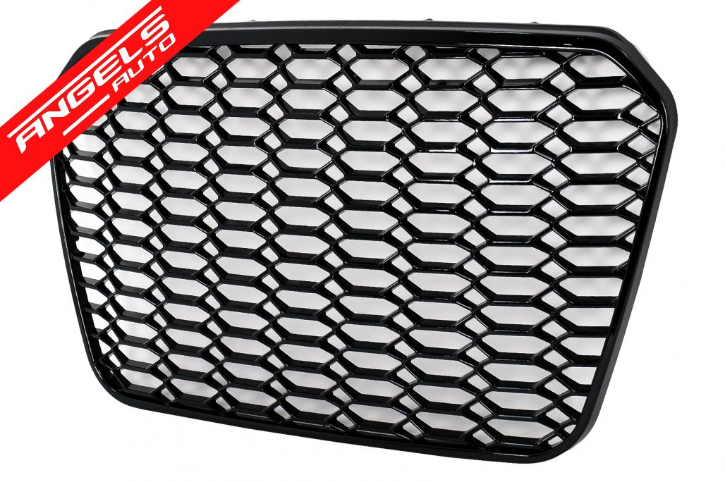 Grila Centrala compatibila cu Audi A6 C7 4G (2011-2014) Negru Lucios - imagine 2