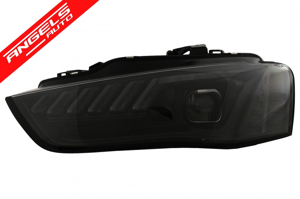 Faruri LED DRL compatibile cu Audi A4 B8.5 Facelift (2012-2015) Negru Semnal Dinamic - imagine 6