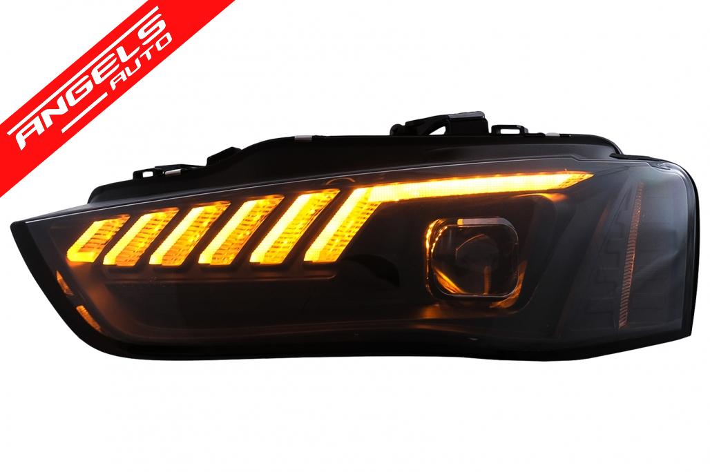 Faruri LED DRL compatibile cu Audi A4 B8.5 Facelift (2012-2015) Negru Semnal Dinamic - imagine 4