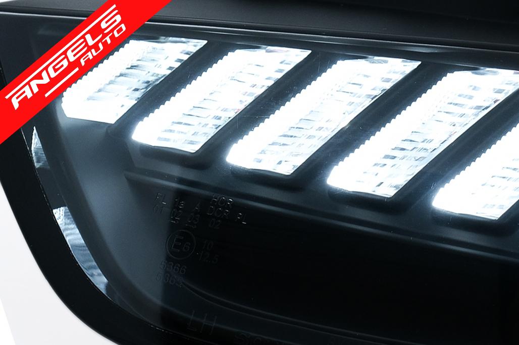 Faruri LED DRL compatibile cu Audi A4 B8.5 Facelift (2012-2015) Negru Semnal Dinamic - imagine 3