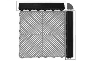 Margini Pardoseala Modulara Ventilata pentru Garaj Depozit Negru