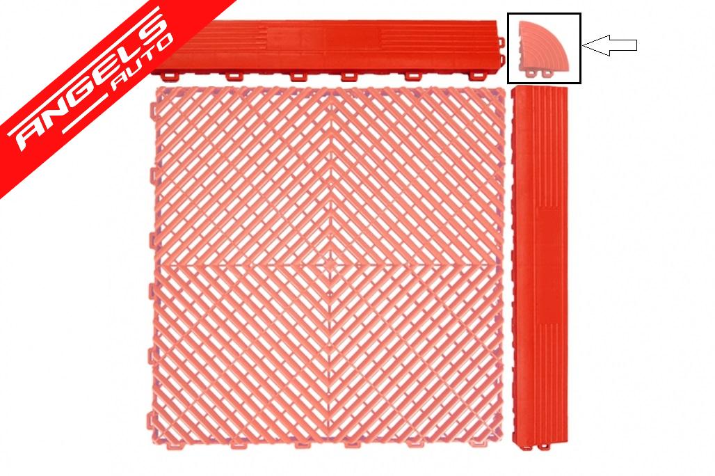 Colt Pardoseala Modulara Ventilata pentru Garaj Depozit Rosu - imagine 2