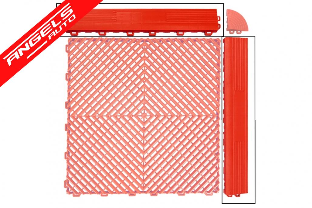 Margini Pardoseala Modulara Ventilata pentru Garaj Depozit Rosu