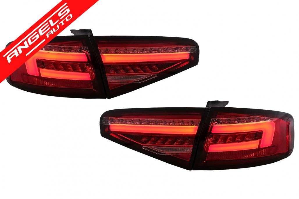 Stopuri Full LED compatibile cu Audi A4 B8 Sedan (2012-2015) Rosu Semnal Dinamic