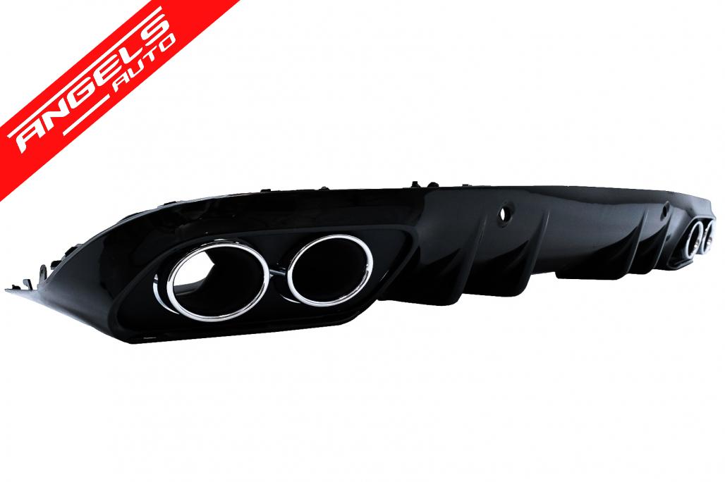Bara Fata cu Difuzor Evacuare Dubla si Tobe compatibila cu Mercedes C-Class A205 C205 (2014-2019) C63 Design - imagine 5