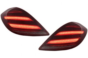 Stopuri Full LED compatibile cu Mercedes W222 (2013-2017) Semnalizare Dinamica Facelift Look