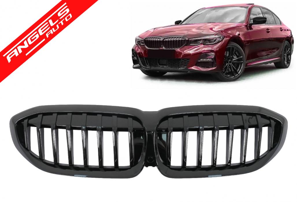 Grila Dubla compatibila cu BMW Seria 3 G20 Sedan G21 Touring (2019-up) Negru Lucios - imagine 6