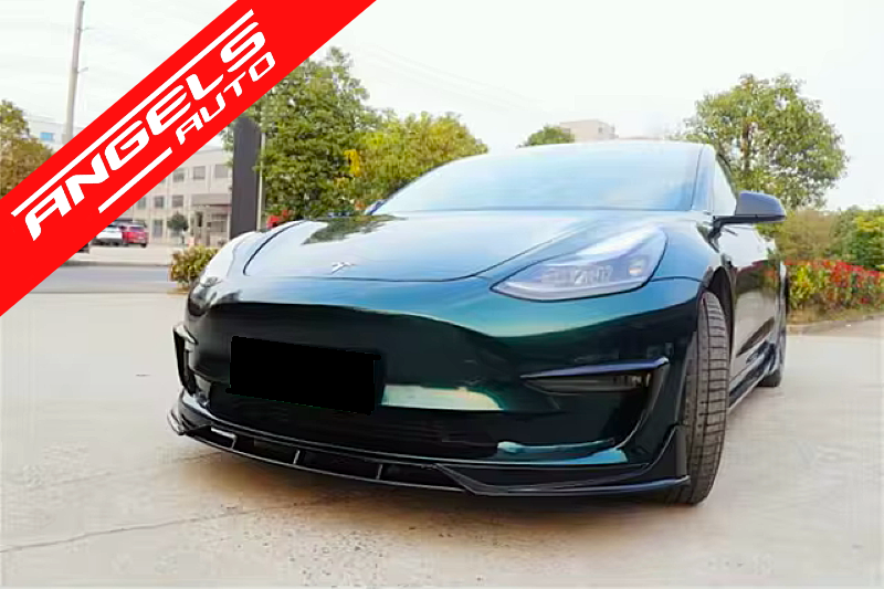Prelungire Bara Fata compatibila cu Tesla Model 3 (2017-2022) Negru Lucios - imagine 8