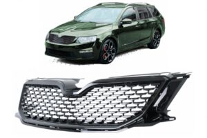 Grila Centrala compatibil cu Skoda Octavia 5E (2012-2017) Negru Lucios