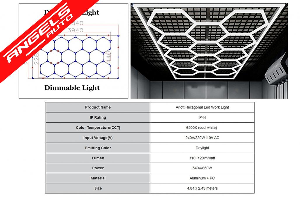 Sistem de Iluminare Plafon Hexagon / HoneyComb 3,94 x 2,29 m Lumina Ajustabila - imagine 3