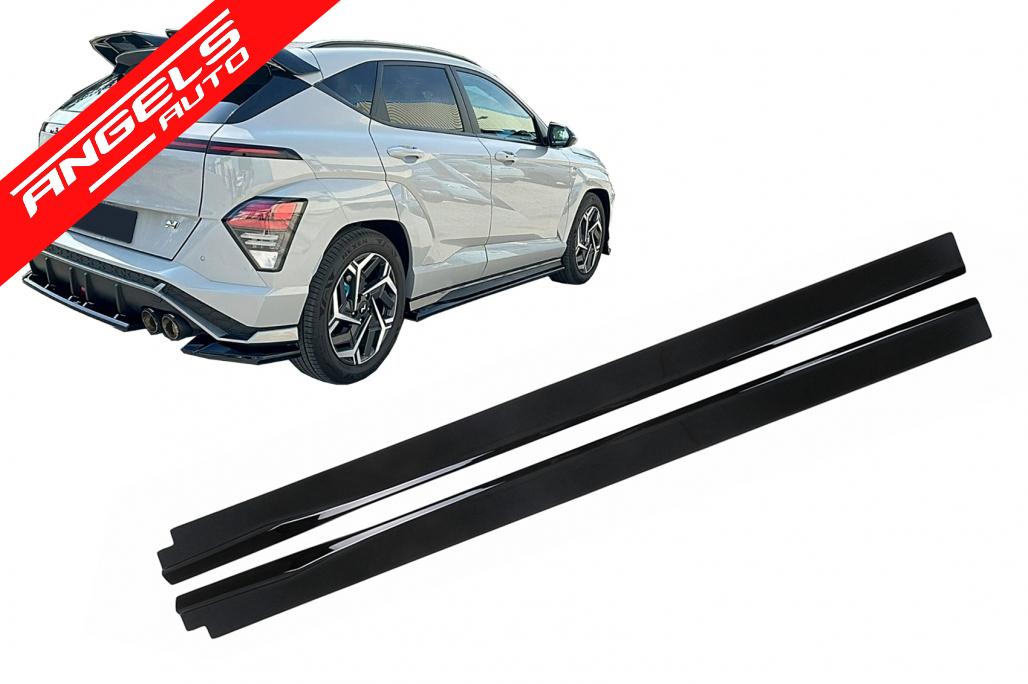 Extensii Praguri Laterale compatibil cu Hyundai Kona N-Line Mk2 (2023-up) Negru Lucios