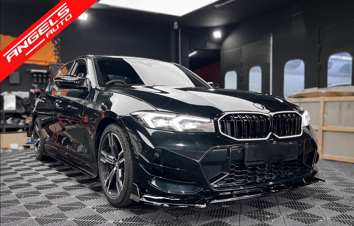 Grila Centrala Dubla cu LED compatibila cu BMW Seria 3 G20 G21 (2019-2022 ) Negru Lucios - imagine 8