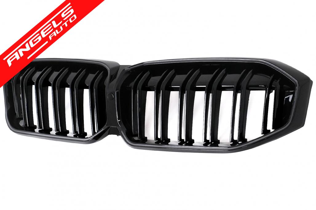 Grila Centrala Dubla cu LED compatibila cu BMW Seria 3 G20 G21 (2019-2022 ) Negru Lucios - imagine 3