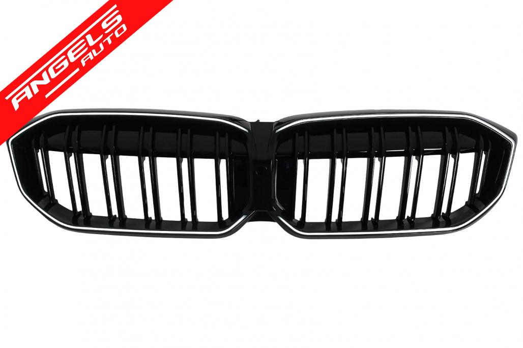 Grila Centrala Dubla cu LED compatibila cu BMW Seria 3 G20 G21 (2019-2022 ) Negru Lucios - imagine 5