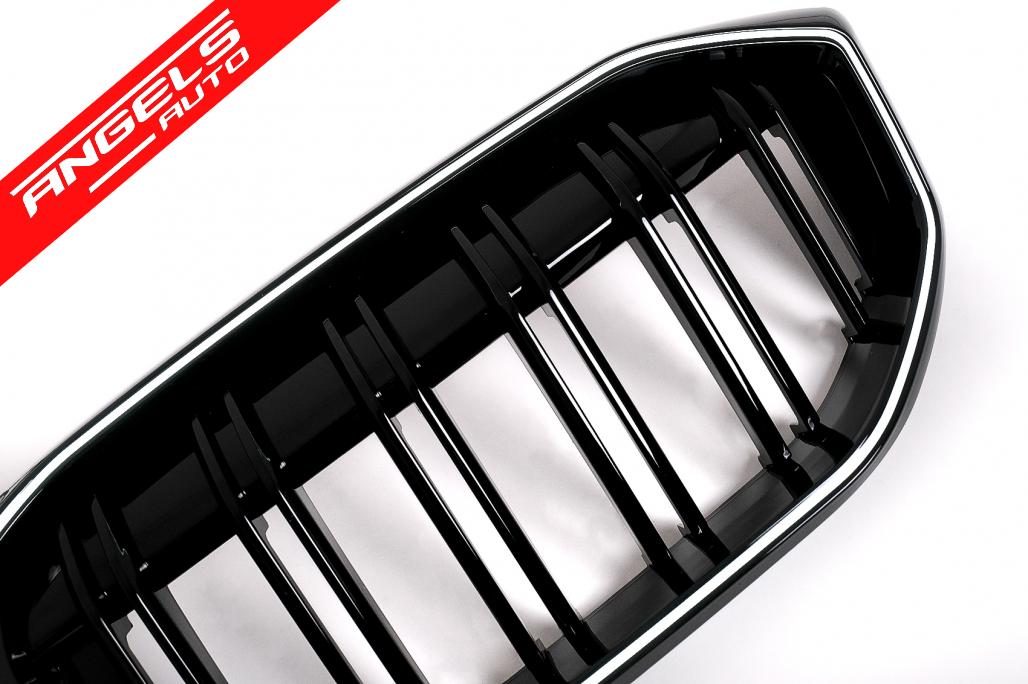 Grila Centrala Dubla cu LED compatibila cu BMW Seria 3 G20 G21 (2019-2022 ) Negru Lucios - imagine 6