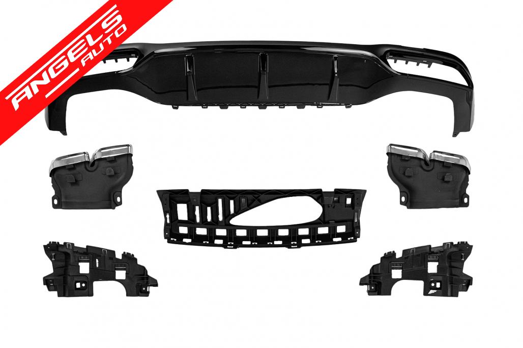 Difuzor Bara Spate compatibil cu Mercedes E-Class W213 S213 Sport Line (2016-2019) Negru Lucios - imagine 8