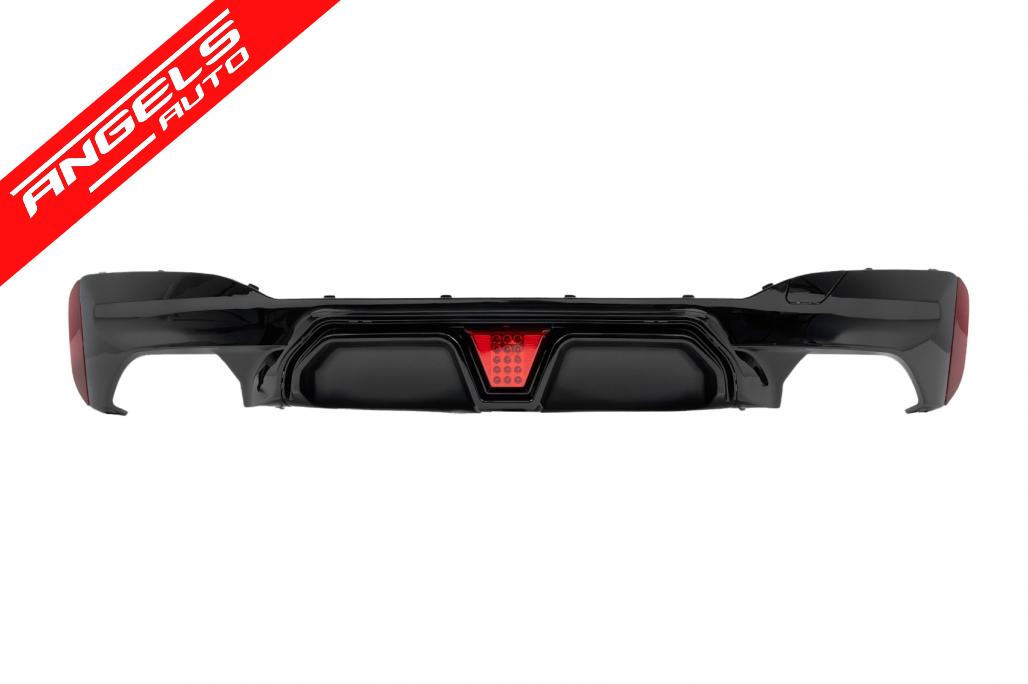 Difuzor cu LED compatibil cu BMW Seria 5 G30 G31 (2017-2024) M5 Look Negru Lucios - imagine 2