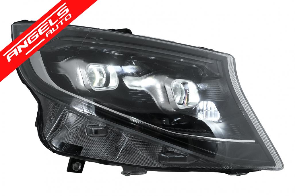 Faruri Full LED compatibile cu Mercedes V-Class W447 (2014-2023) Negru - imagine 2