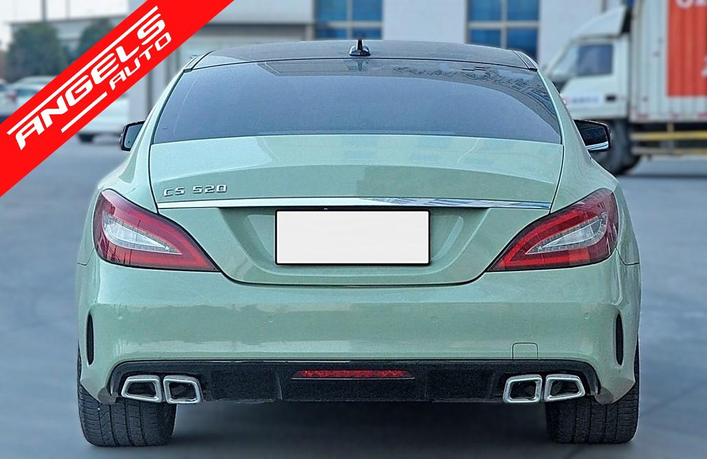 Difuzor cu Evacuare Dubla compatibil cu Mercedes CLS Sedan W218 (2011-2017) pentru bara AMG Sport Line - imagine 3