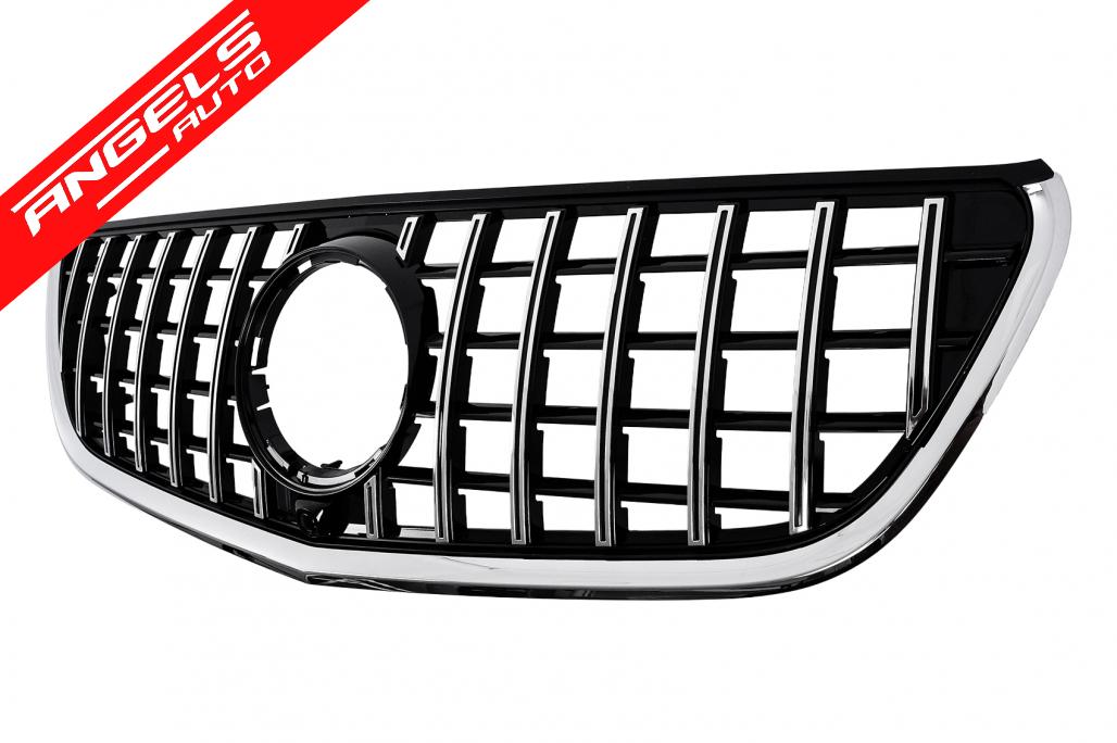 Grila Centrala compatibila cu Mercedes Vito W447 (2020-up) GTR Panamericana Look Negru-Crom - imagine 2