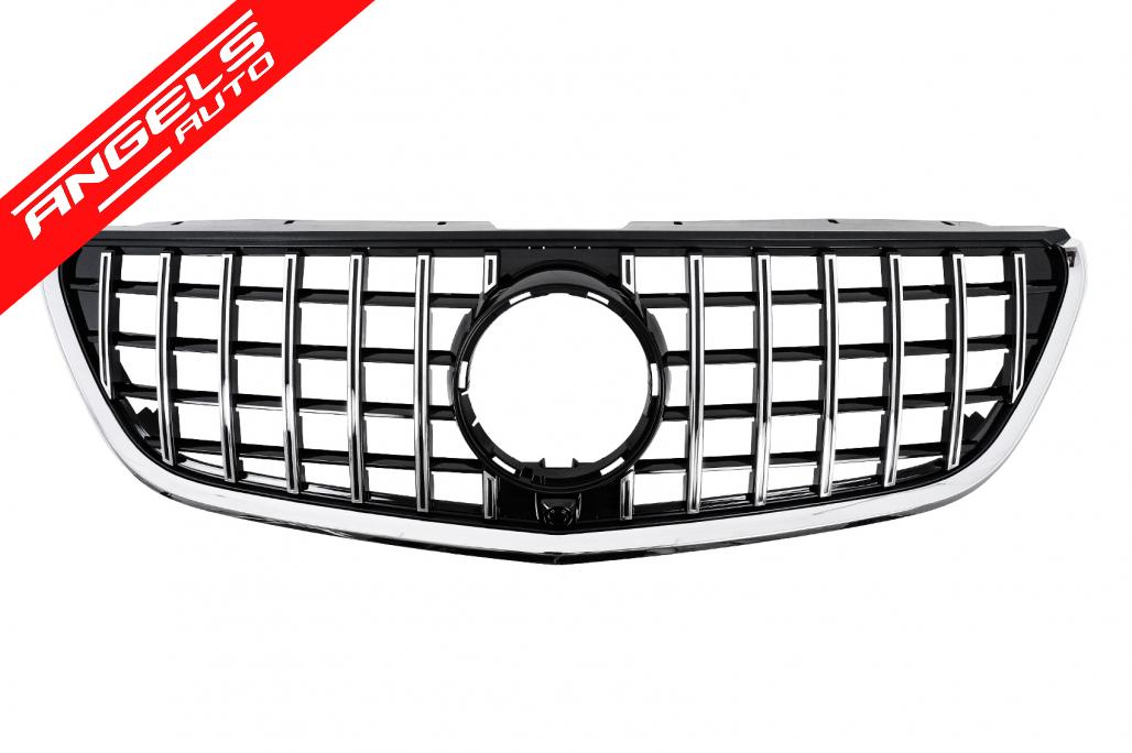 Grila Centrala compatibila cu Mercedes Vito W447 (2020-up) GTR Panamericana Look Negru-Crom