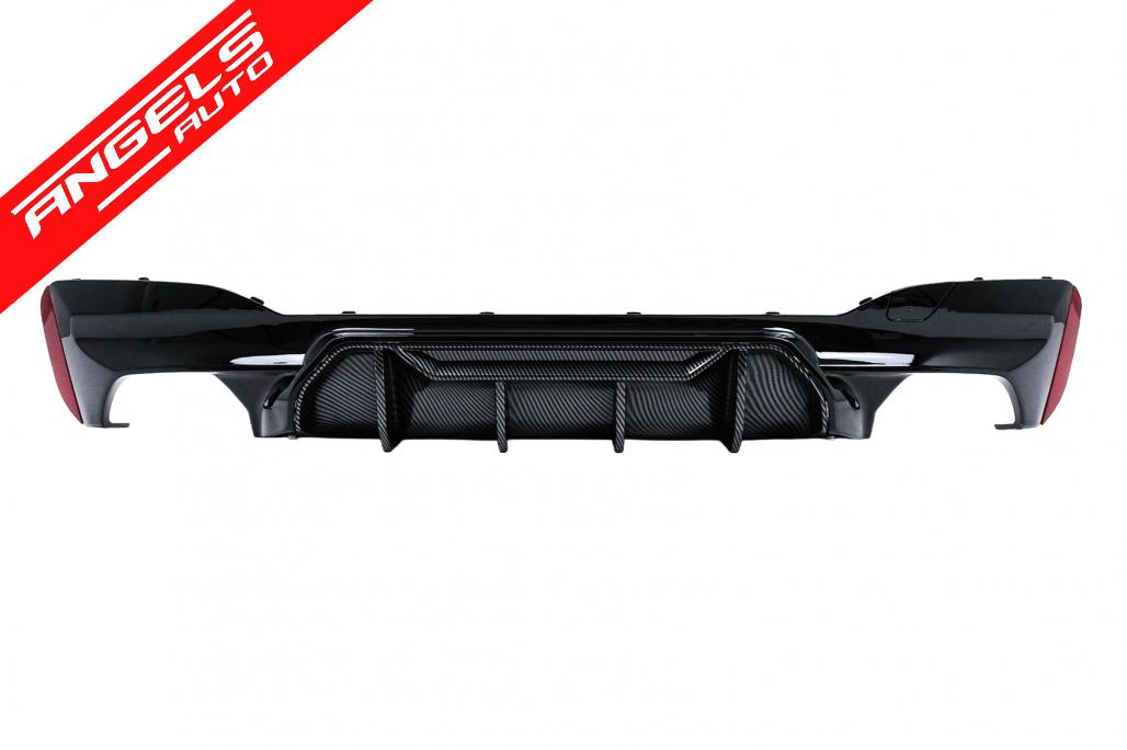 Difuzor Bara Spate compatibil cu BMW Seria 5 G30 G31 (2017-2024) M5 Look Negru Lucios cu Insertie Carbon - imagine 2