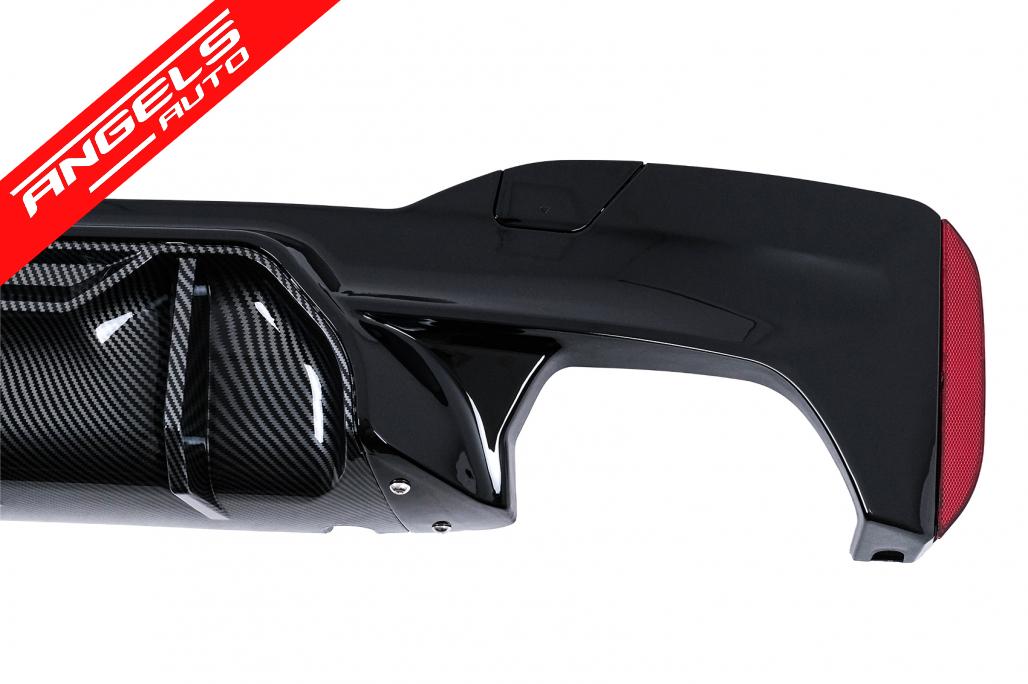 Difuzor Bara Spate compatibil cu BMW Seria 5 G30 G31 (2017-2024) M5 Look Negru Lucios cu Insertie Carbon - imagine 5