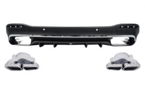 Difuzor Bara Spate cu Tobe Evacuare Crom compatibil cu Mercedes GLE W167 SUV (2019-Up) GLE63 Design