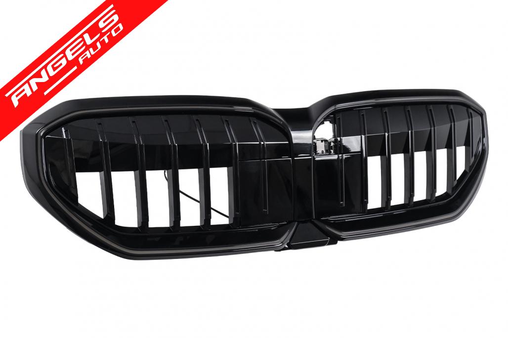 Grila Centrala cu LED compatibila cu BMW Seria 5 G60 G61 (2023-up) Negru Lucios - imagine 2