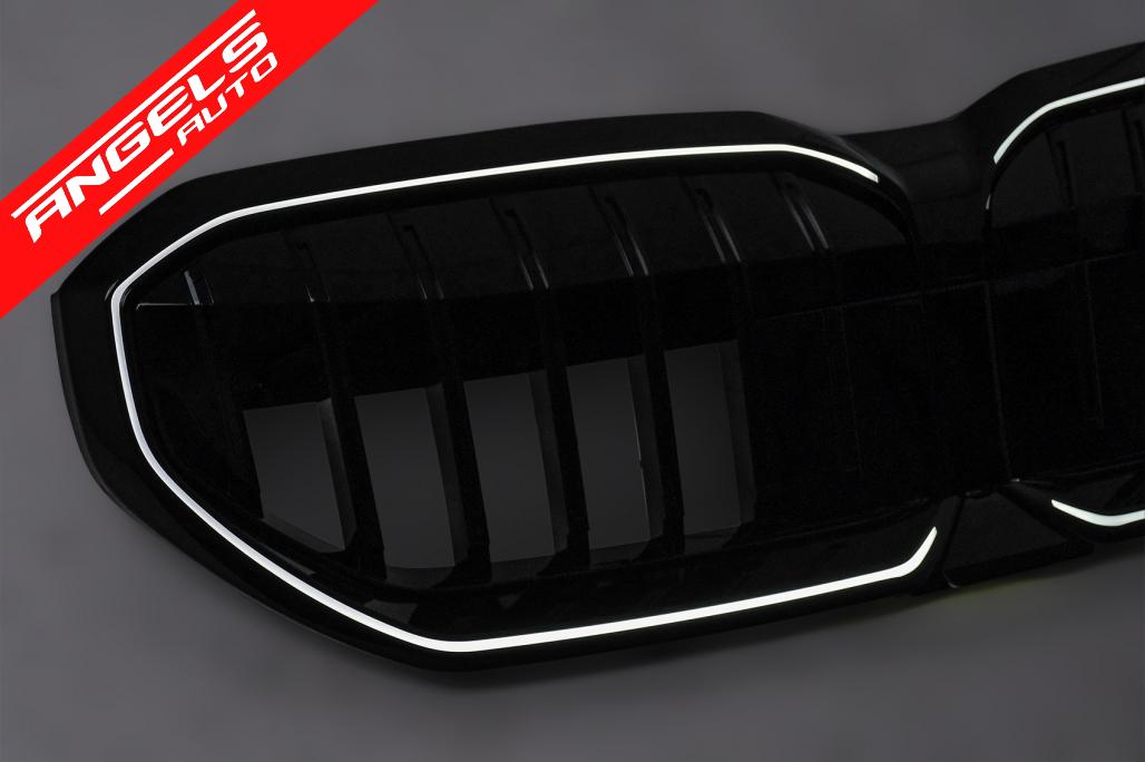 Grila Centrala cu LED compatibila cu BMW Seria 5 G60 G61 (2023-up) Negru Lucios - imagine 7