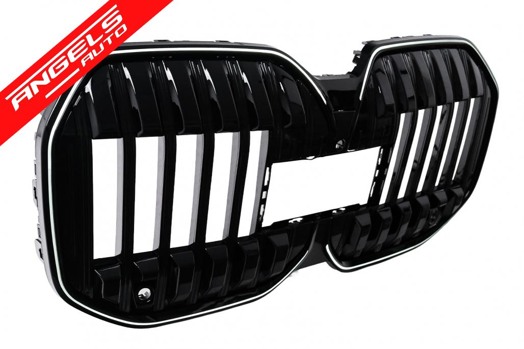 Grila Centrala cu LED compatibila cu BMW Seria 7 G70 (2022-up) Negru Lucios - imagine 5