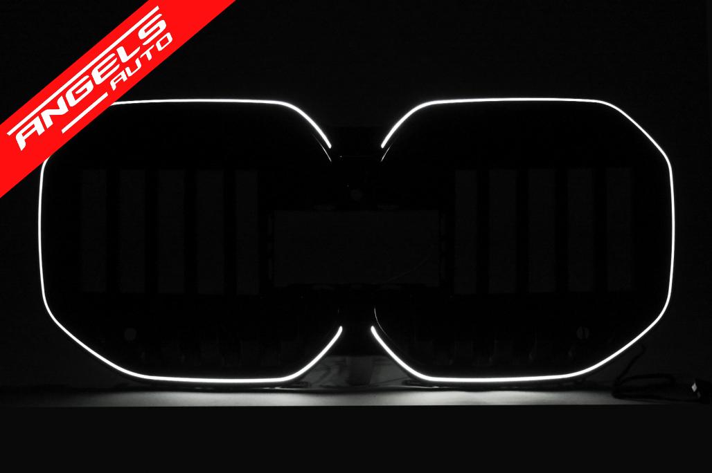 Grila Centrala cu LED compatibila cu BMW Seria 7 G70 (2022-up) Negru Lucios - imagine 7