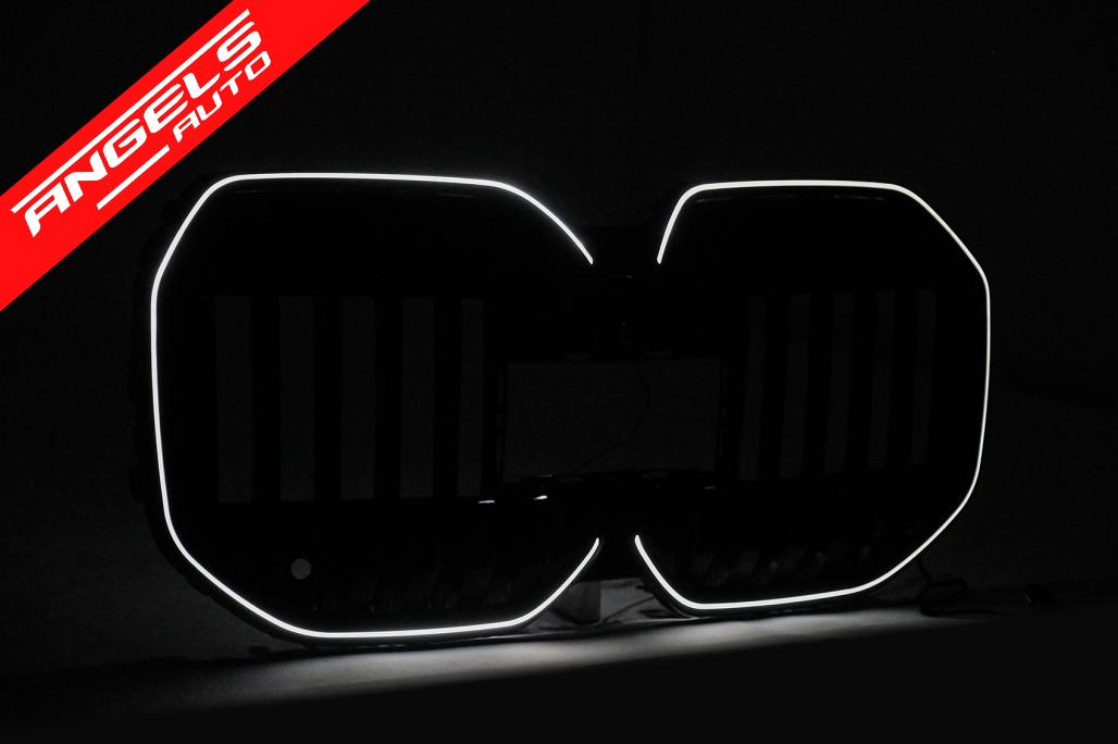Grila Centrala cu LED compatibila cu BMW Seria 7 G70 (2022-up) Negru Lucios - imagine 9