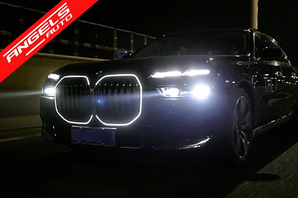 Grila Centrala cu LED compatibila cu BMW Seria 7 G70 (2022-up) Negru Lucios - imagine 13