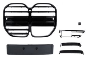 Grila Centrala compatibila cu BMW Seria 3 G22 Coupe G23 Cabrio (2020-2027) Negru Lucios