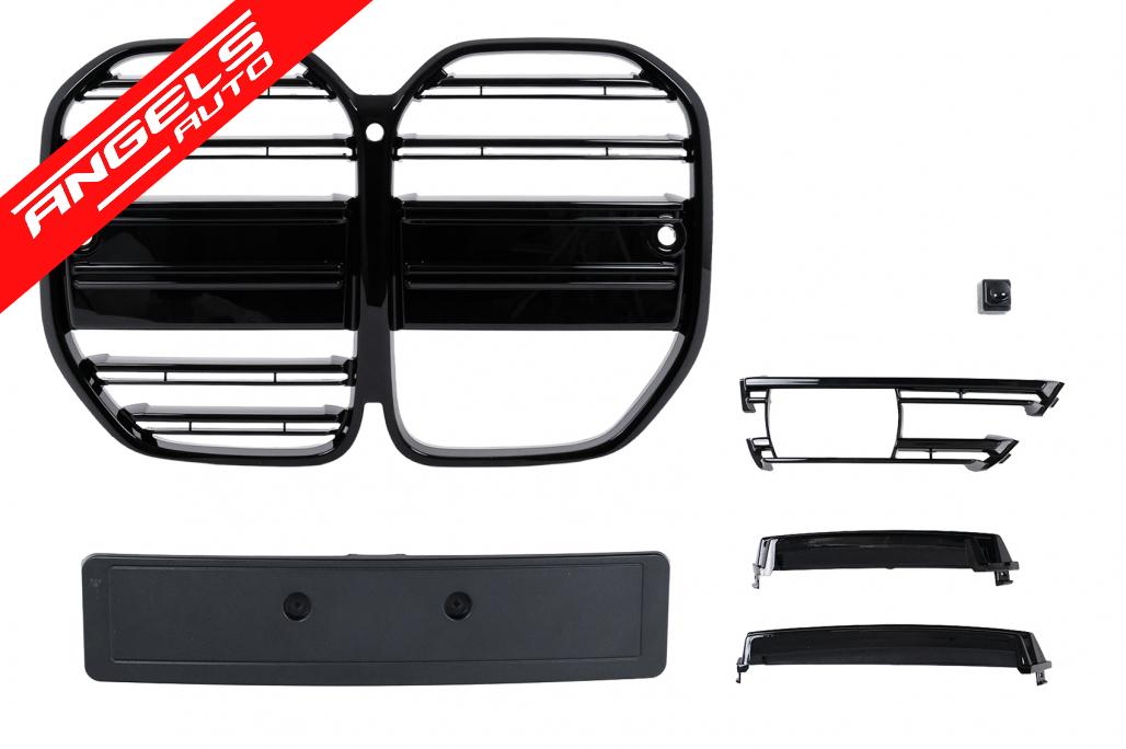Grila Centrala compatibila cu BMW Seria 3 G22 Coupe G23 Cabrio (2020-2027) Negru Lucios