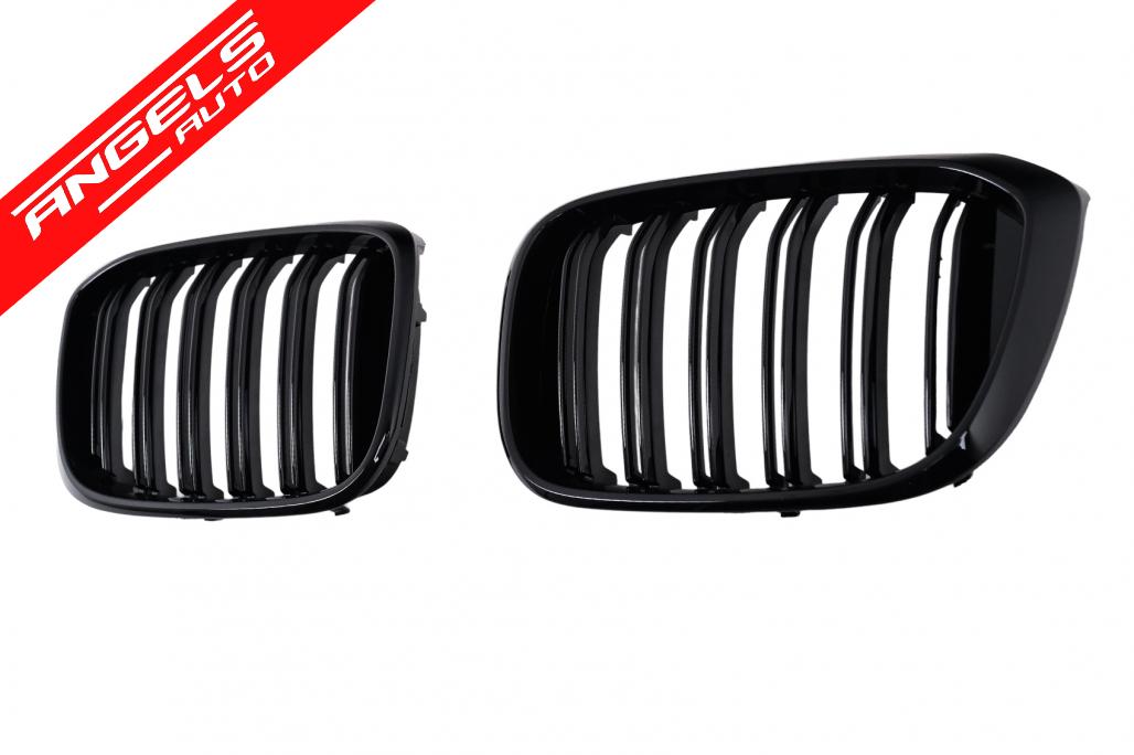 Grile Centrale Duble compatibile cu BMW X3 G01 (11.2017-2021) X4 G02 (02.2018-2021) Negru Lucios - imagine 2