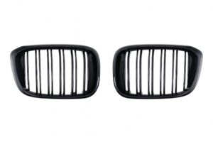Grile Centrale Duble compatibile cu BMW X3 G01 (11.2017-2021) X4 G02 (02.2018-2021) Negru Lucios