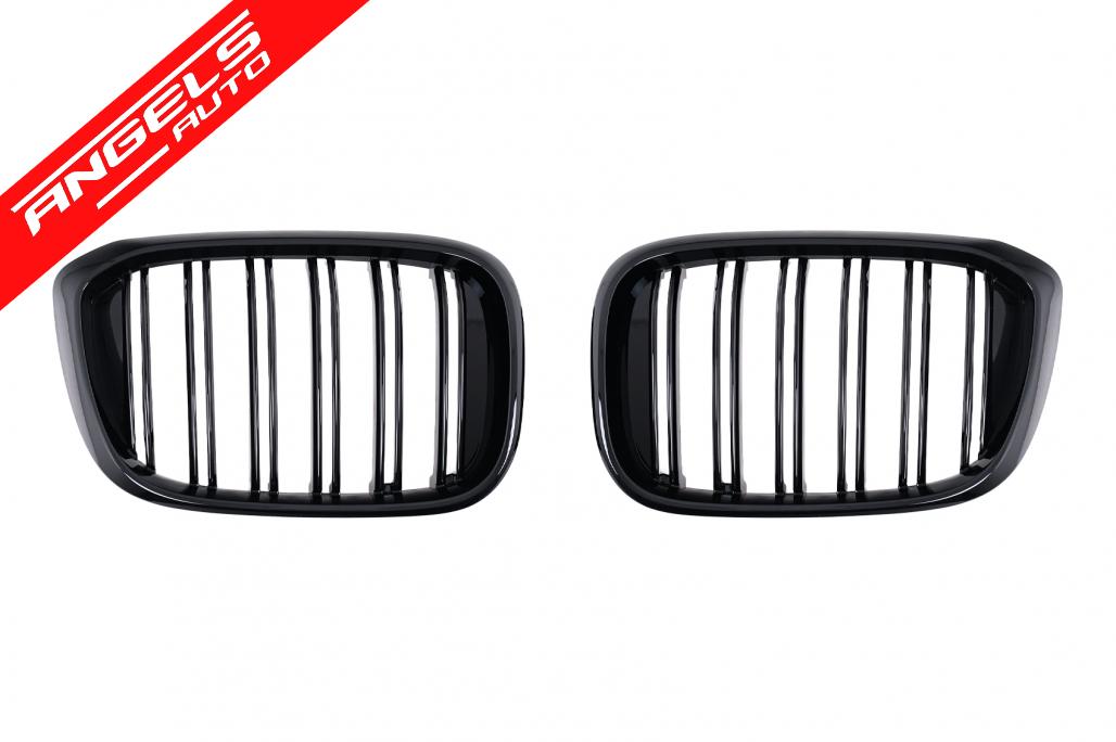 Grile Centrale Duble compatibile cu BMW X3 G01 (11.2017-2021) X4 G02 (02.2018-2021) Negru Lucios