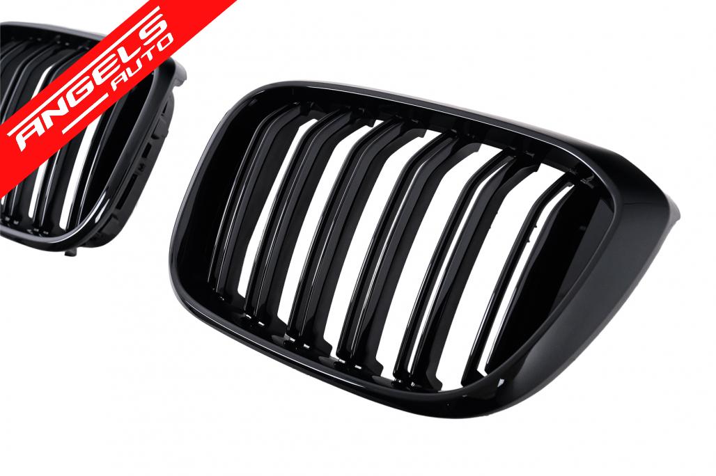 Grile Centrale Duble compatibile cu BMW X3 G01 (11.2017-2021) X4 G02 (02.2018-2021) Negru Lucios - imagine 3