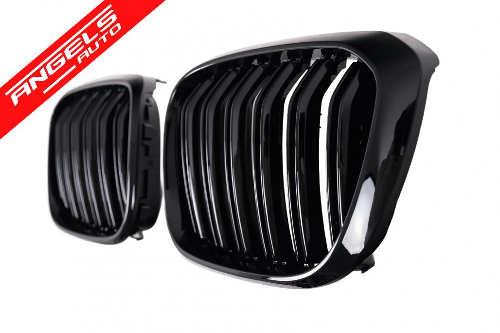 Grile Centrale Duble compatibile cu BMW X3 G01 (11.2017-2021) X4 G02 (02.2018-2021) Negru Lucios - imagine 4
