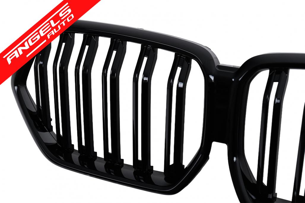 Grila Centrala Dubla compatibila cu BMW X6 G06 (2019-2022) M-Design Negru Lucios - imagine 3