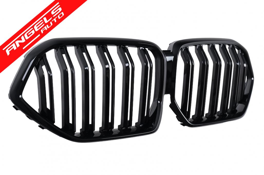 Grila Centrala Dubla compatibila cu BMW X6 G06 (2019-2022) M-Design Negru Lucios - imagine 7